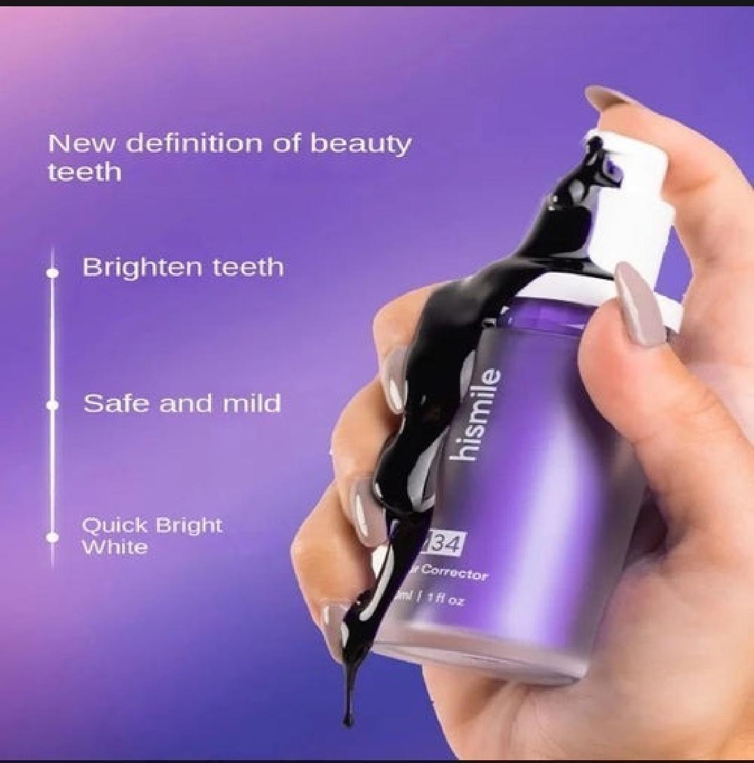 V34 Colour Corrector Serum – Purple Teeth Whitening Toothpaste | 30ml Brightening Liquid Formula